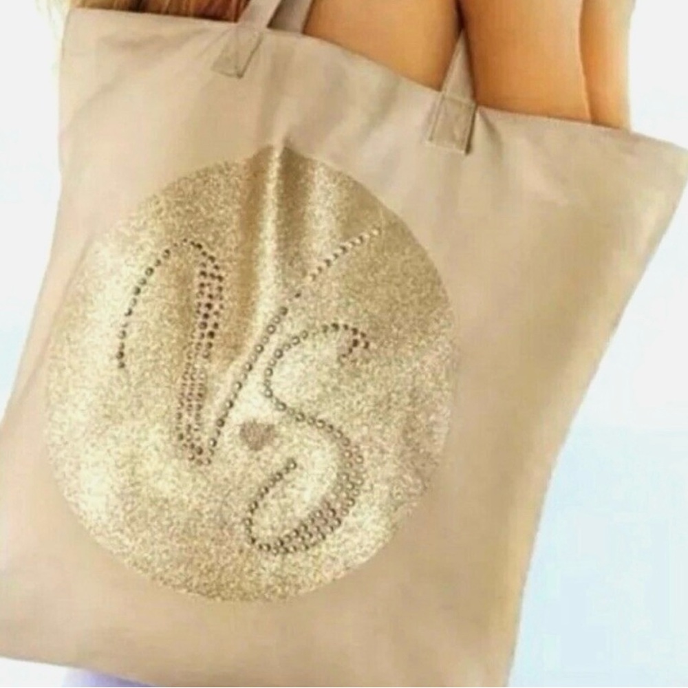 Victoria's Secret✨💛🤎 Tan Tote with Gold Circle - Picture 5 of 5